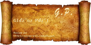 Glósz Pál névjegykártya